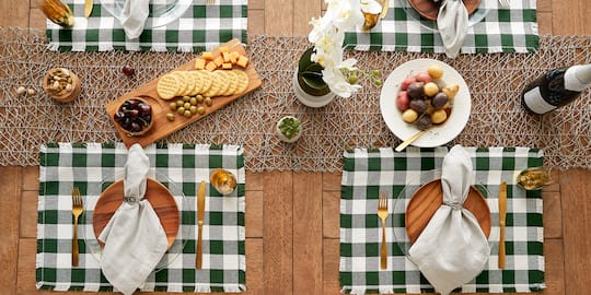 DII® Heavyweight Check Fringed Cotton Placemats